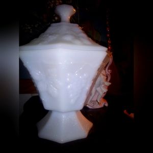 Vintage Milk Glass Candy Dish